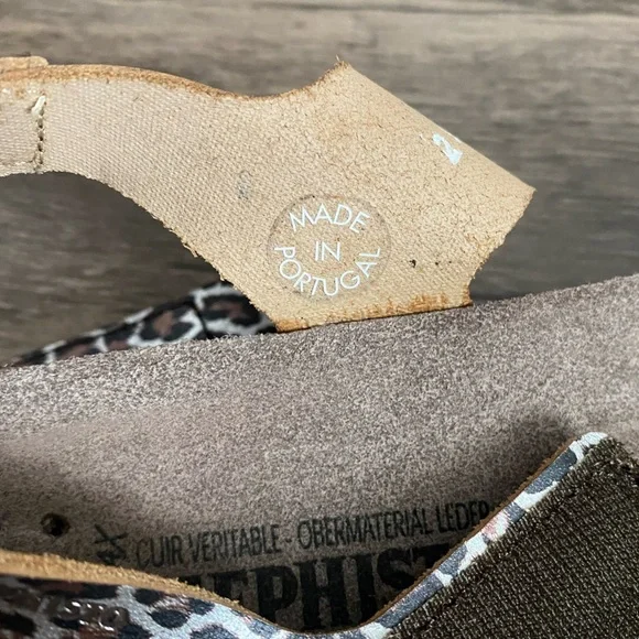 Mephisto Women's Cheetah Hook & Loop Sandals Size 6 Adjustable Leather - Picture 10 of 15